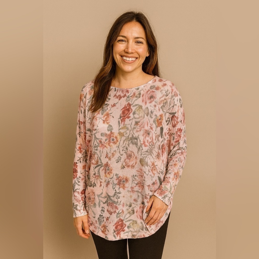 Luisa Ricci Summer Floral Sweater Size Large